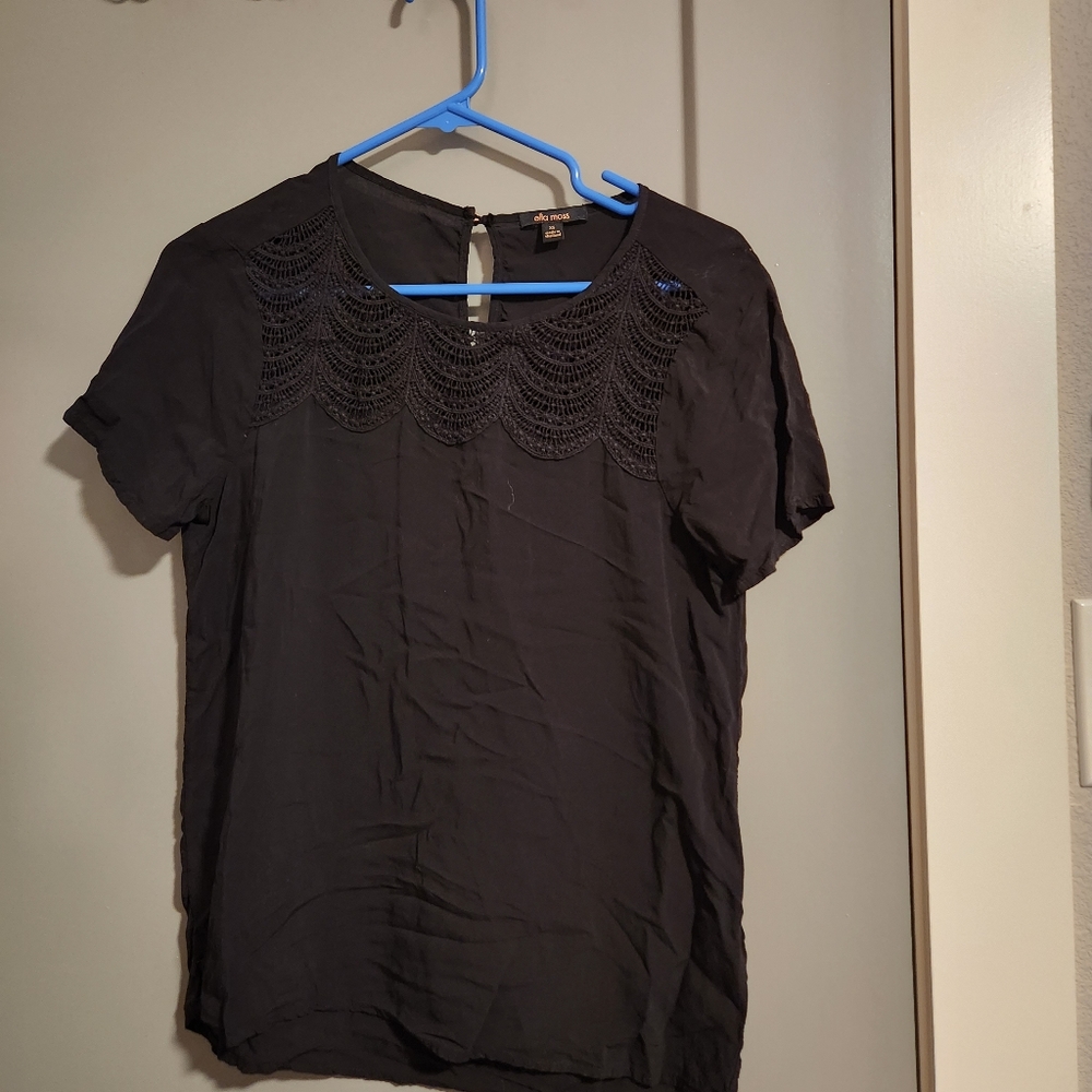 Ella Moss lacey yoke blouse, Size XS